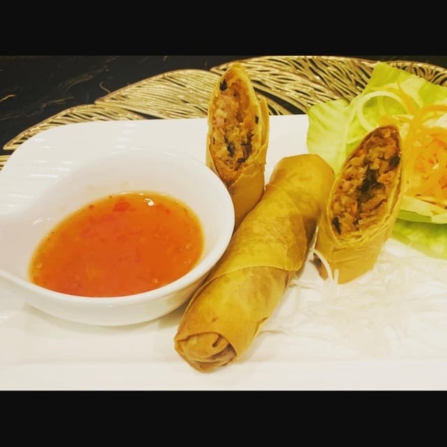 Homemade Crispy Vegetarian Spring Roll.